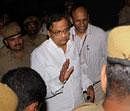 Home Minister P Chidambaram leaves after visiting the injured persons of High Court blast, at RML hospital in New Delhi on Wednesday. PTI Photo