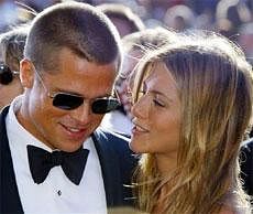 Brad Pitt and Jennifer Aniston. Reuters File Photo