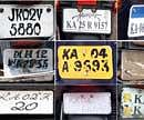 Faulty: Fancy number plates, which are a common sight in the City, attract a penalty.