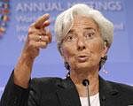 International Monetary Fund (IMF) Managing Director Christine Lagarde gestures at a news conference at the IMF in Washington. AP