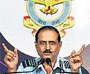 Air Chief Marshal N A K Browne addresses a press conference in New Delhi on Monday. PTI