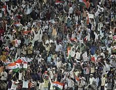 File Photo of crowd cheering for team India