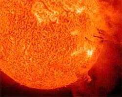 Solar flare and its prominence recorded on June 7, 2011 by SDO in extreme ultraviolet. Wikipedia