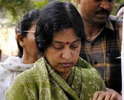 Arrested IAS officer Y Srilakshmi being taken to Jail in the illegal mining case in Hyderabad on Thursday.PTI