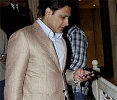 Former Indian captain Anil Kumble comes out after attending BCCI meeting in New Delhi on Monday. Kumble today tendered his resignation from the chairmanship of the National Cricket Academy. PTI Photo