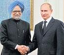 Prime Minister Manmohan Singh with his Russian counterpart Vladimir Putin during their meeting in the Novo-Ogaryovo residence outside Moscow on Friday. AP