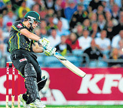 punishing knock: Australias Matthew Wade en route to his 43-ball 72 against India in the first T20 on Wednesday. AFP