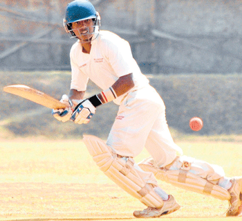 Snap shots: Centurion Yogesh of TTL&#8200;College plays against&#8200;PES&#8200;Mandya in Mysore on Wednesday. DH Photo