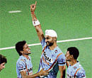 Stick that stings: Sandeep Singh (centre) has been coach Michael Nobbs trump card in the Olympic Qualifiers.