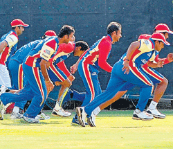 all set to go: Royal Challengers Bangalore during their training session in Bangalore on Tuesday. dh photo