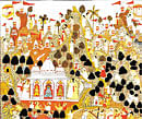 Expressions: Most Nathdwara paintings depict scenes from Lord Krishnas routine.