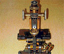 Microscope belonging to Ronald Ross. Photo courtesy: library and archives service, london school of hygiene & tropical medicine