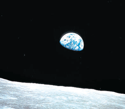 Earth-rise captured by the Apollo 16 crew. photo courtesy: NASA images