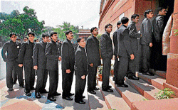 career options IAS trainees entering Parliament House to witness the proceedings.
