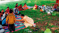 This family comes to the Peoples Park on some sacred days every year to offer prayers to trees for the last 50 years.
