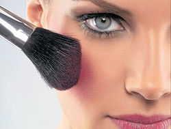 DIFFERENT STROKES :If you have a wheatish complexion, dust a little foundation/compact  on the T-zone.