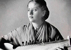 She played the sarod first...