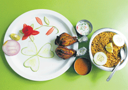 Kalmi Kabab and Chicken Biryani at Kafe Biryani Paradise in Jayalakshmipuram.