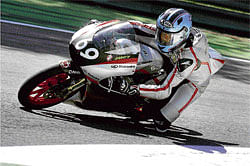 Indian rider:&#8200;Sarath Kumar in action at a race  in Italy.