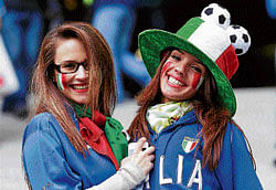 fan power Italian fans celebrate after their team entered  the Euro 2012 quarters beating Ireland on Monday. AFP