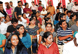 engrossed Visitors at the Indo-German Youth University.
