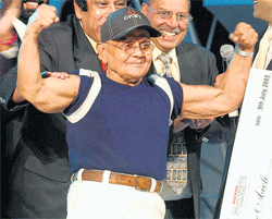 GOING&#8200;STRONG The winner of the Mr Universe title in 1952, Manohar Aich, who turned 100 on March 17, is an icon of fitness and longevity.