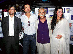 Directors cut: Kabeer Kaushik (extreme left) with the cast of Maximum.