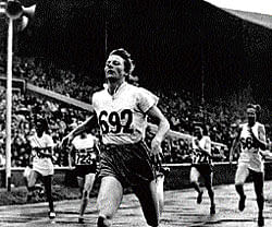 Fanny Blankers-Koen at the London Olympics in 1948.