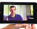 File photo of a Google official speaking in a video on Google's Nexus 7 tablet.  Nexus 7 comes with the latest version of  Android 4.1 called Jelly Bean. NYT