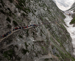 Pilgrims make their way to the Amarnath cave. File AP Photo