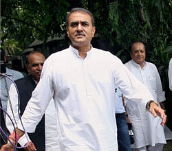 NCP leader and Union Minister of Heavy Industries & Public Enterprises Praful Patel and party leader Tariq Anwar after a meeting at party chief Sharad Pawar's residence in New Delhi on Friday. PTI Photo