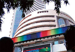A view of investors at BSE&#8200;headquarters in Mumbai.