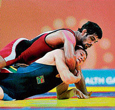 POSTER&#8200;bOY: Beijing Olympics bronze medallist Sushil Kumar will be Indias best bet for a medal in the wrestling competitions of the London Games. DH FILE&#8200;PHOTO