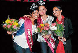 high spirits (From left): Elizabeth, Vidhi and Soumya.