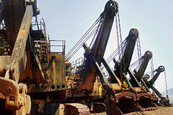 The equipment at the Kudremukh Iron Ore Company  Limited have fallen into disuse. DH photo