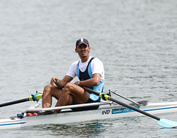 ndia's Sawarn Singh competes in the men's singles sculls heats of the rowing event during the London 2012 Olympic Games, at Eton Dorney Rowing Centre in Eton, west of London, on July 28, 2012. AFP