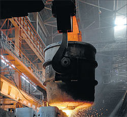 STEELINGFORFUTURESHOCK:AnArcelorMittal steel plant in Ukraine. The global steel major has been facing demandcrunch from theslowdownhit Western European countries. PICTURE COURTESY ARCELORMITTAL