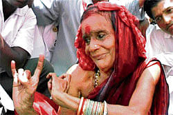 DANCING FOR THE LORD Sashimani Devi performs her last dance during the rath yathra of Lord Jagannath in Puri.  Pic COURTESY WFS.