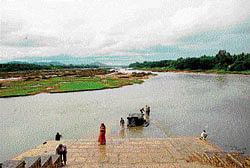Holy place: The confluence of the Tunga and Bhadra at Kudali village. Photos by the author