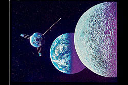 Impressive: Artwork of  Pioneer 10 spacecraft.  NASA images