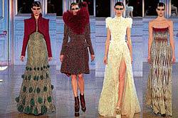 Ramp walk: National and international models will showcase collections of leading designers in Delhi Couture Week 2012.