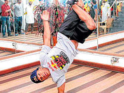 Step up: Neguin and Cico teach b-boying to enthusiasts.