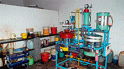 alternative: Bio diesel manufacturing unit at the Bio fuel park at Madenuru in Hassan district. dh photo