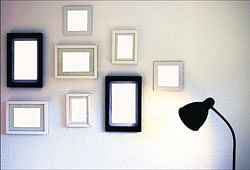 Quick work: Cardboard  projects like these photo frames are easy to make and the whole family can join in!