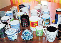 on display The collection of mugs. DH photos by B H Shivakumar