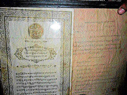 The marriage invitation sent by the Maharaja of Mysore to Venkategowda, grandfather of  V Munivenkategowda of Guttahalli village of Bangarpet taluk.