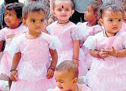 Raising future: The allocation for Bhagyalakshmi scheme has gone up to Rs 718 crore this year. dh file photo