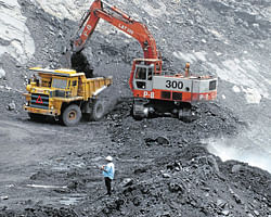 Plundering  of Natural Resources  Mining on  in a coal block  . DH photo