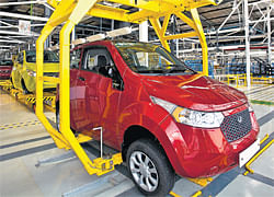 REVVING&#8200;UP&#8200;FOR&#8200;THE&#8200;AUTOBAHN: A view of the recently inaugurated Mahindra REVA factory in Bangalore.