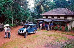 Vulnerable: The house belonging to Lokesh Gowda where the Maoists collected food, at Sinkeri in Sakaleshpur taluk on Thursday night. DH Photo